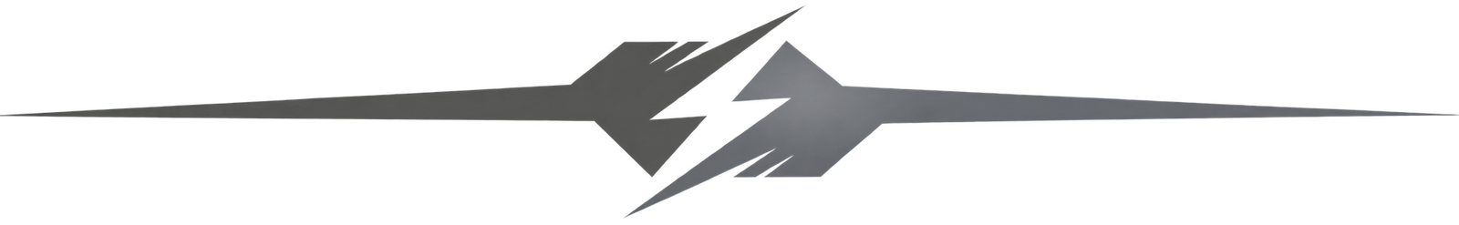 Rotated gray lightning emblem separator