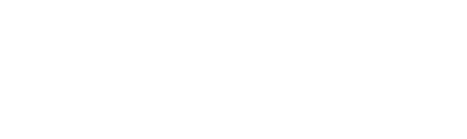 Southern Counties Logo White Southern Counties Electrical white lightning bolt logo